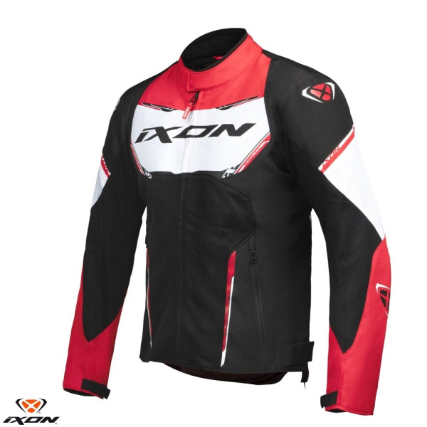 Geaca (jacheta) motociclete barbati Racing/Roadster Ixon vara model Striker AIR WP MS culoare: negru/alb/rosu [1]
