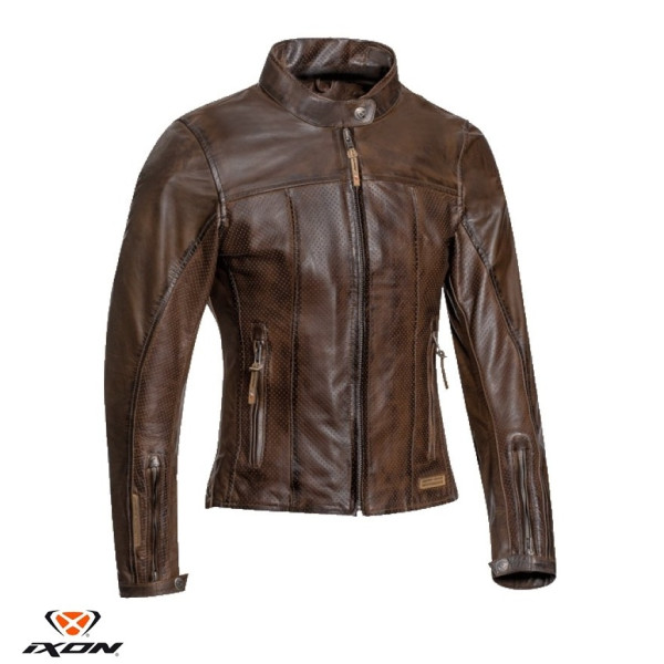 Geaca (jacheta) motociclete femei piele Urban/Heritage Ixon vara model Crank Air LS culoare: maro [1]