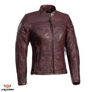 Geaca (jacheta) motociclete femei piele Urban/Heritage Ixon All season model Spark LS culoare: burgundy (visiniu)