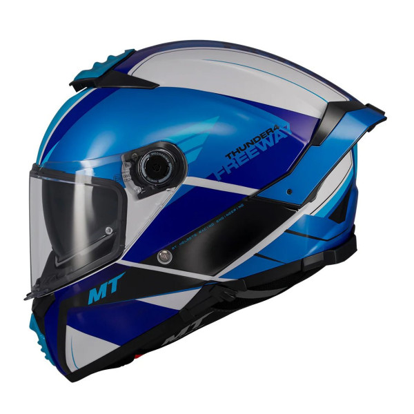 Casca integrala MT Thunder 4 SV Freeway A17 albastru lucios (ochelari soare integrati) - tip viziera: MT-V-28B [1]