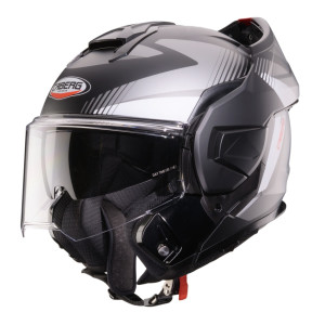 Casca modulabila (flip-back) Caberg model Trip SV Lunar S6 negru/gri/alb mat Pinlock ready - lentila Pinlock inclusa Casca modulabila (flip-back) Caberg model Trip SV Lunar S6 negru/gri/alb mat Pinlock ready - lentila Pinlock inclusa
