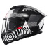 Casca modulabila MT Atom 2 SV Strange B2 negru/alb lucios (ochelari soare integrati) Pinlock Ready - tip viziera: MT-V-35 [2]