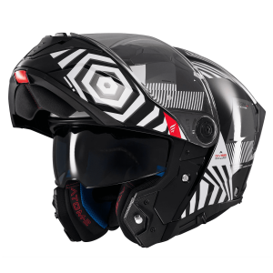 Casca modulabila MT Atom 2 SV Strange B2 negru/alb lucios (ochelari soare integrati) Pinlock Ready - tip viziera: MT-V-35 Casca modulabila MT Atom 2 SV Strange B2 negru/alb lucios (ochelari soare integrati) Pinlock Ready - tip viziera: MT-V-35