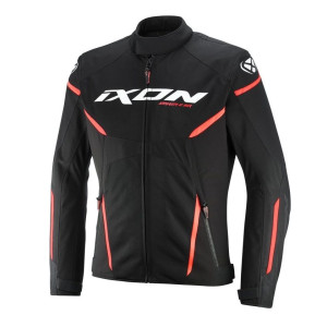 Geaca (jacheta) motociclete barbati Racing/Roadster Ixon vara model Striker 2 AIR WP MS culoare: negru/alb/rosu Geaca (jacheta) motociclete barbati Racing/Roadster Ixon vara model Striker 2 AIR WP MS culoare: negru/alb/rosu