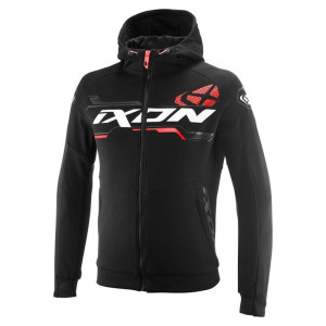 Geaca (hanorac tip hoodie) motociclete barbati Urban Ixon vara model Touchdown Ultra MS culoare: negru/alb/rosu Geaca (hanorac tip hoodie) motociclete barbati Urban Ixon vara model Touchdown Ultra MS culoare: negru/alb/rosu