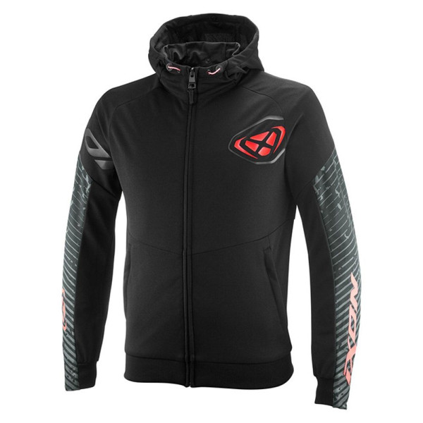 Geaca (hanorac tip hoodie) motociclete barbati Urban Ixon vara model Touchdown Air MS culoare: negru/rosu [1]