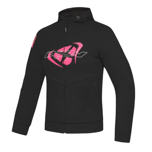 Geaca (hanorac tip hoodie) motociclete femei Urban Ixon vara model Touchdown LS culoare: negru/roz [1]