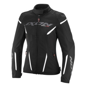 Geaca (jacheta) motociclete femei Racing/Roadster Ixon vara model Striker 2 AIR WP LS culoare: negru/alb