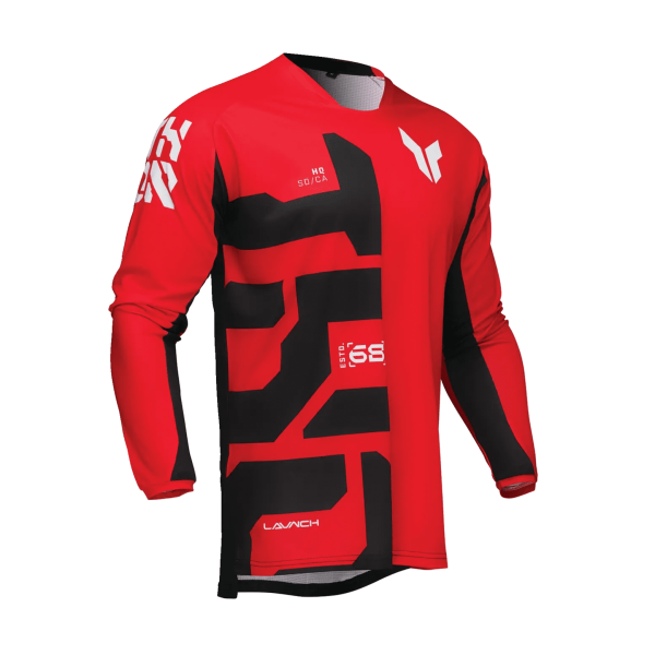 Tricou (bluza) cross-enduro Thor model Launchmode Forge culoare: negru/alb/rosu [1]