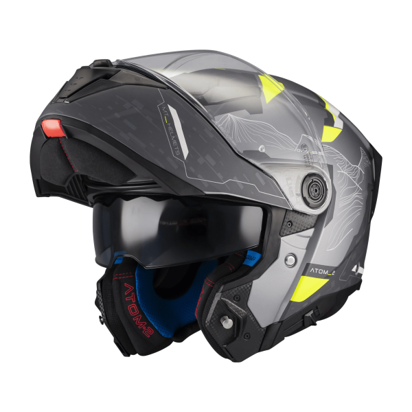 Casca modulabila MT Atom 2 SV Highlands E2 gri mat (ochelari soare integrati) + lentila antiaburire Pinlock 70 cadou - tip viziera: MT-V-35 [1]