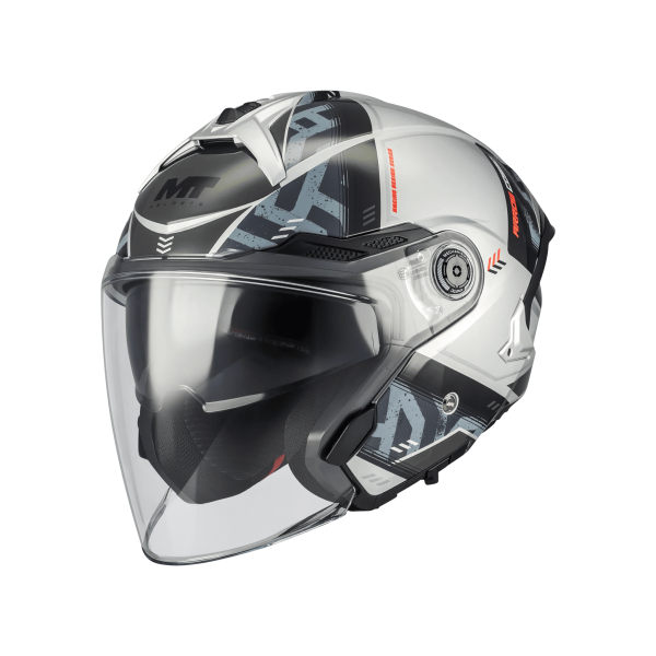 Casca open face motociclete MT Cosmo SV Arrow C2 gri lucios (ochelari soare integrati) - tip viziera: MT-V-37 [1]