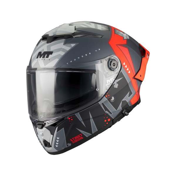 Casca integrala MT Thunder 4 R SV Canvas C5 rosu mat (ochelari soare integrati) + lentila antiaburire Pinlock 70 cadout - tip viziera: MT-V-28C [1]