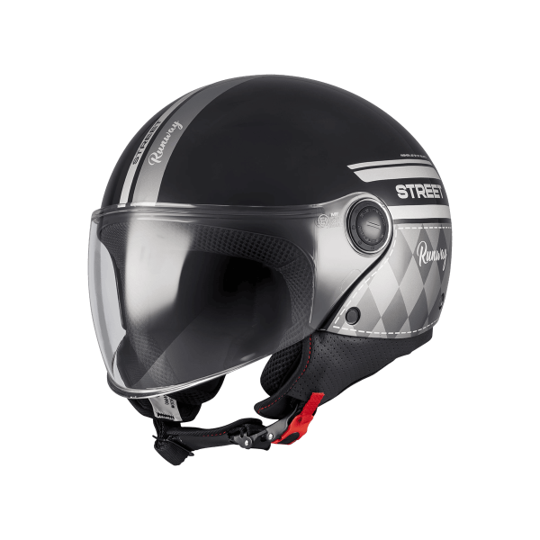 Casca open face motociclete MT Street S Runway B2 negru/gri lucios - omologare noua ECE 22.06 [1]