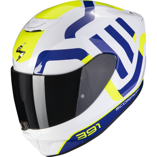 Casca integrala SCORPION EXO-391 AROK Alb/Albastru/Galben fluo [1]